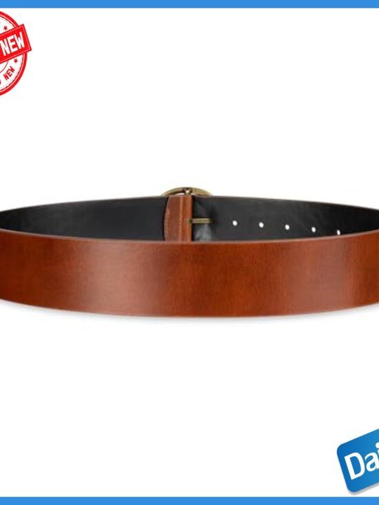 Reversible Leather Belt with Circle Buckle, Adjustable Fit for Dresses Blazers main image 5